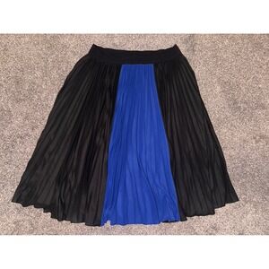 BCBG Maxazria Women's Black and‎ Royal Blue Pleated Skirt